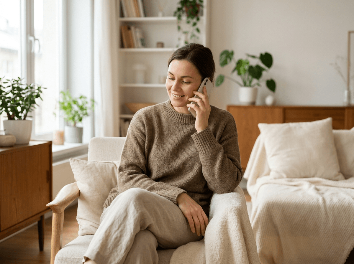 Pacientė ramiai kalba telefonu